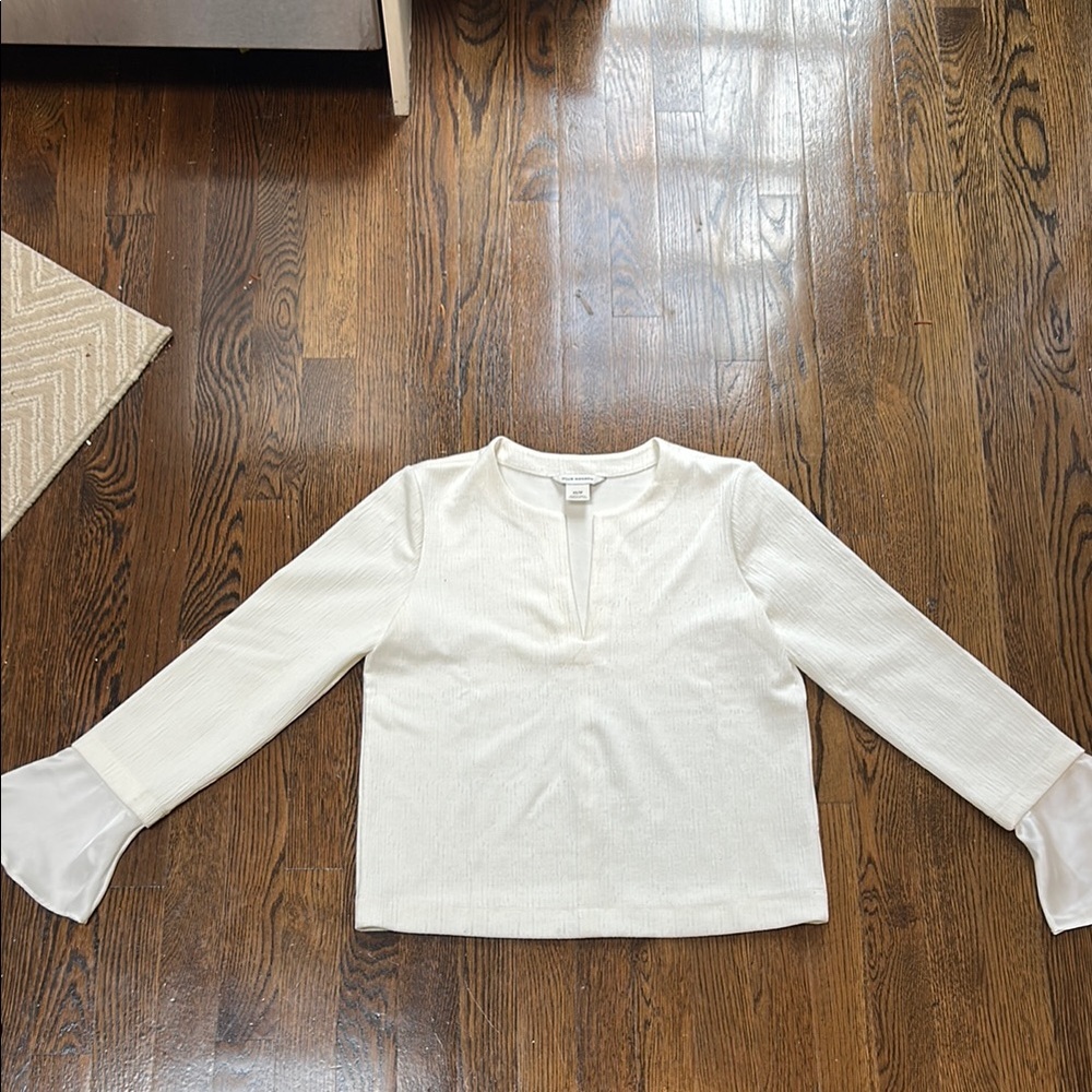 Club Monaco Ivory Textured Blouse